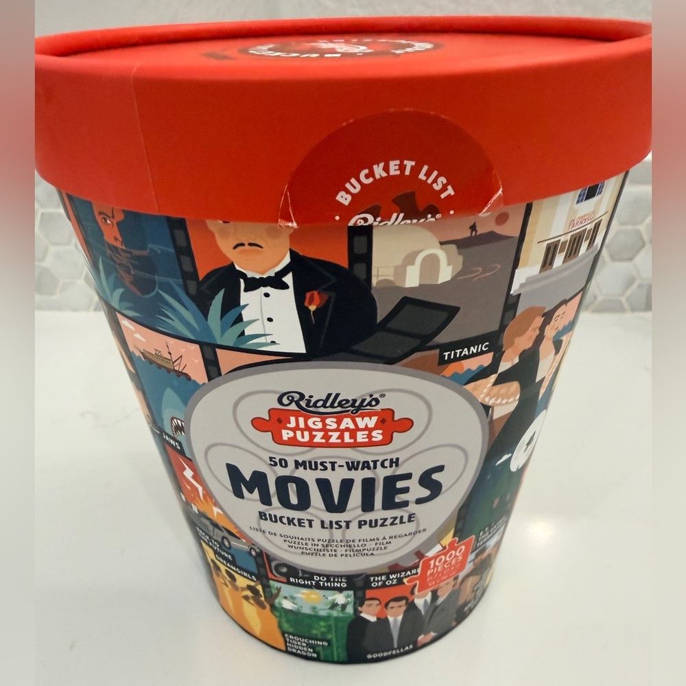 Ridley’s 1000 pc Jigsaw Puzzle - 50 Must-Watch Movies Bucket List Puzzle NEW